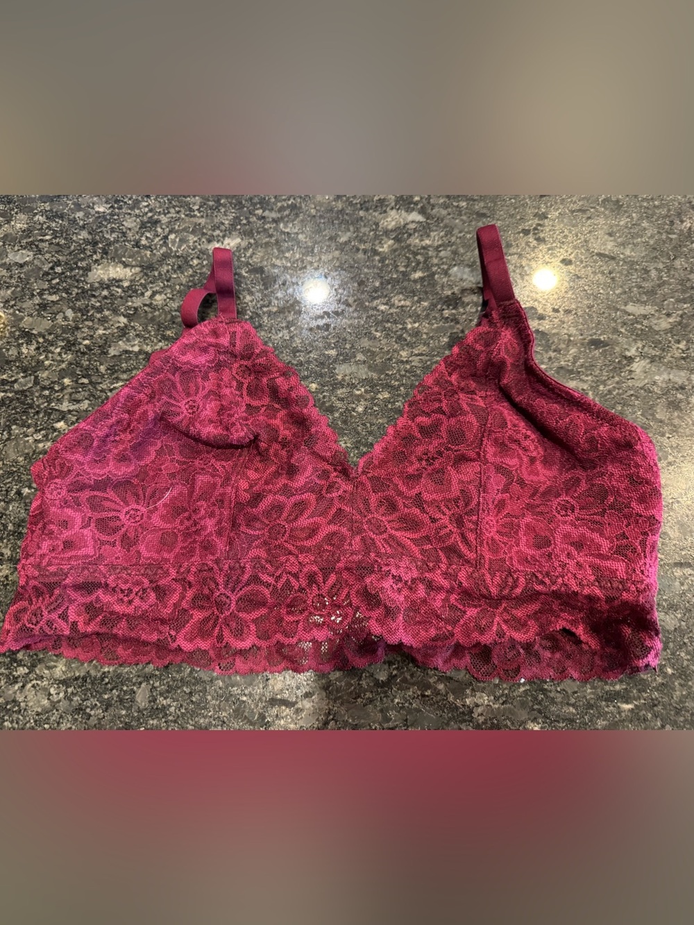 Victoria's Secret Floral Lace Bralette in Wine